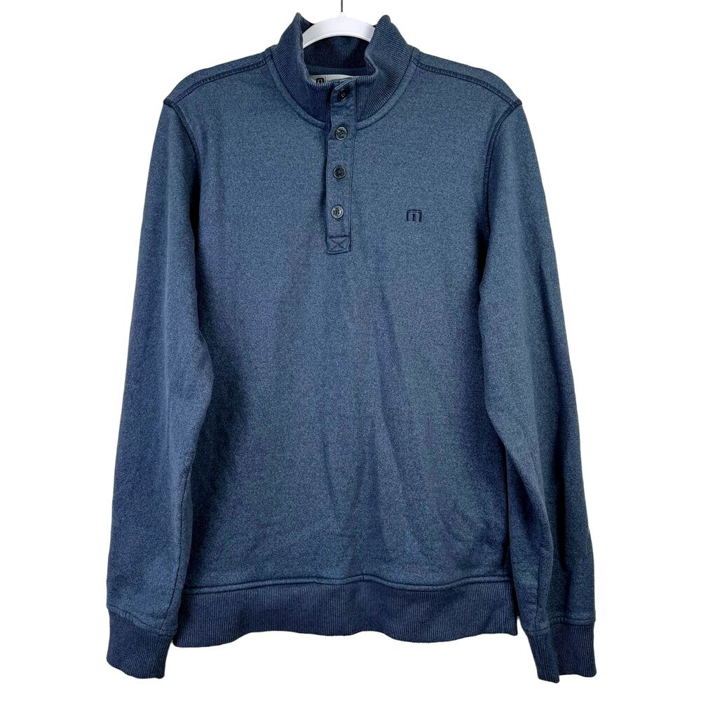 SALE! Travis Mathew Mens Size M Long Sleeve Polo Sweatshirt Pockets Fleece